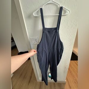 Women's Navy Linen Overalls